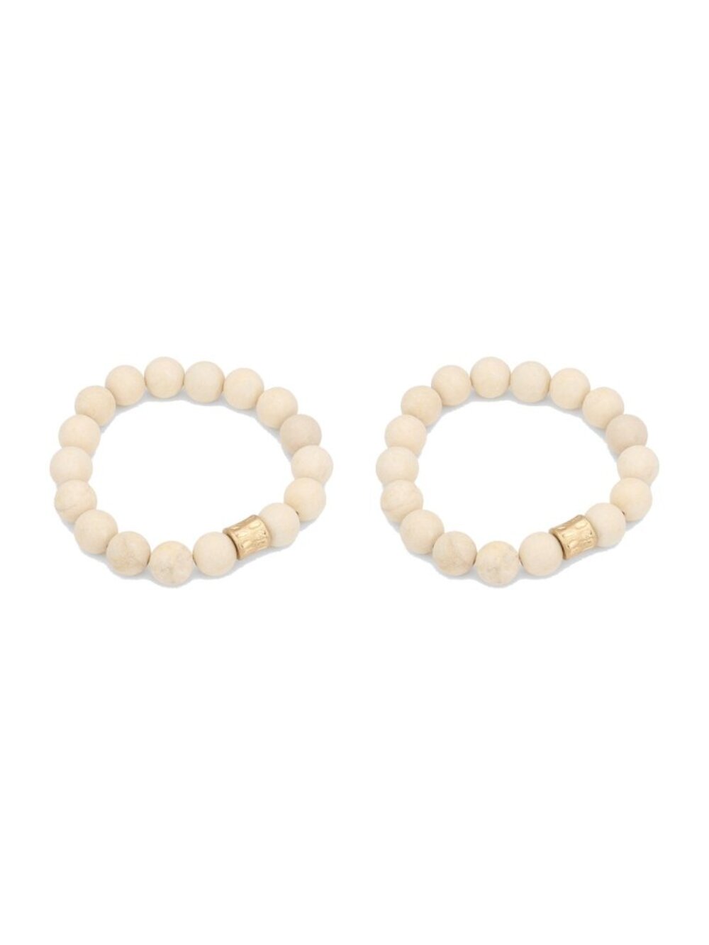 Matching Ivory Magnesite Beaded Bracelets 8mm - Mommy and Me, Best Friend Set